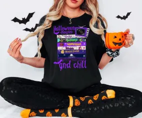 90s Halloween Movies & Chill Black Tee