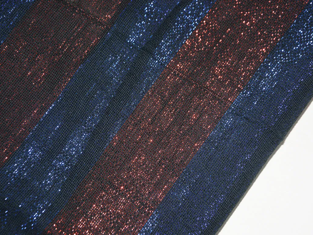 Black & Red Abstract Lurex Polyester Fabric