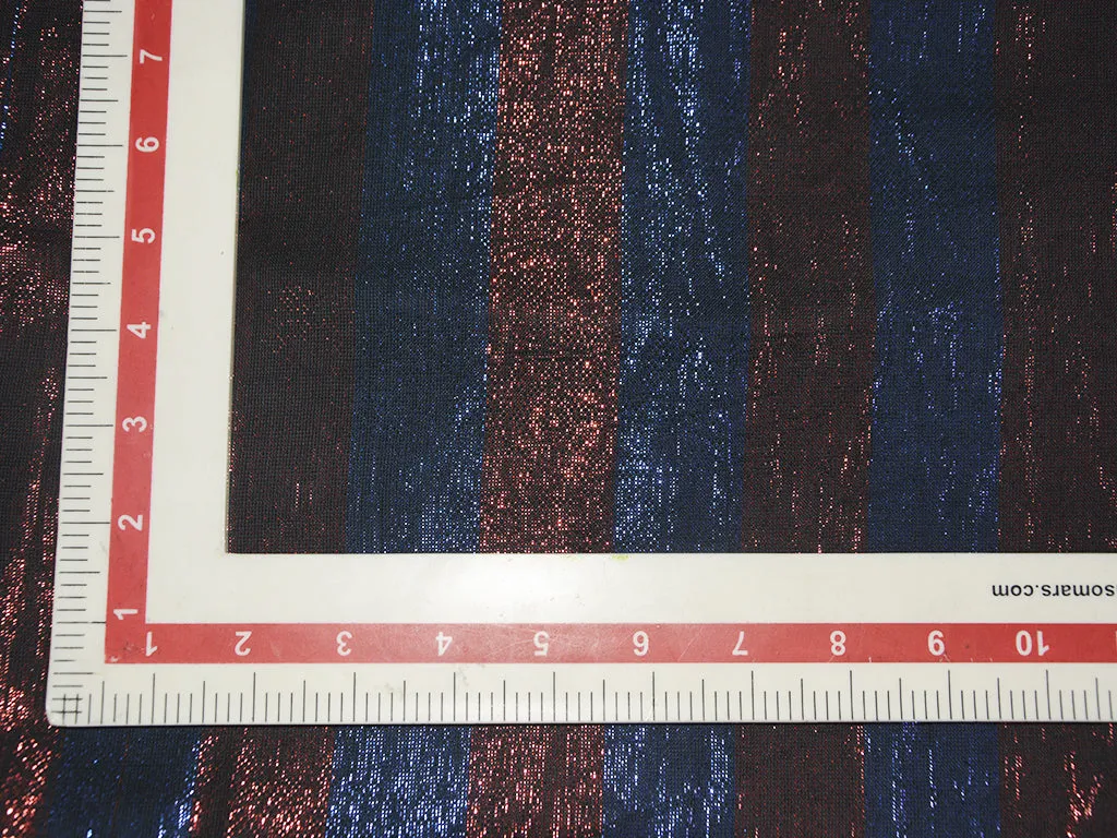 Black & Red Abstract Lurex Polyester Fabric