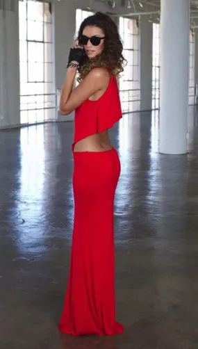 Boulee Cruz Maxi Dress in Hot Coral