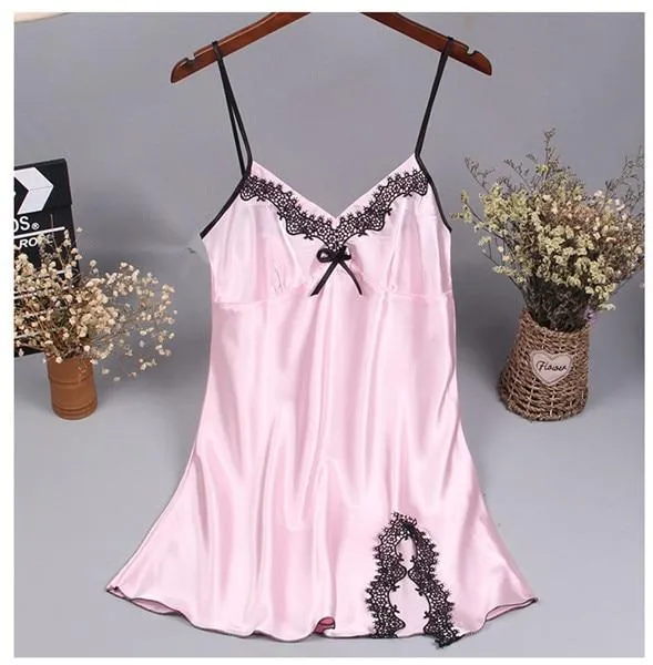 Brand New Chinese Women Robe Satin Nightgown Sexy Nightshirt Sleepwear Print Bath Gown Summer Casual Home Night Dress One Size