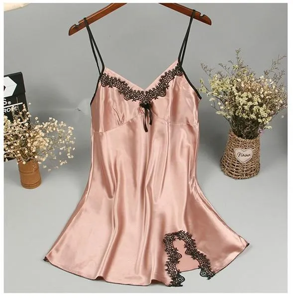 Brand New Chinese Women Robe Satin Nightgown Sexy Nightshirt Sleepwear Print Bath Gown Summer Casual Home Night Dress One Size