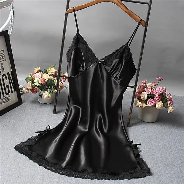 Brand New Chinese Women Robe Satin Nightgown Sexy Nightshirt Sleepwear Print Bath Gown Summer Casual Home Night Dress One Size