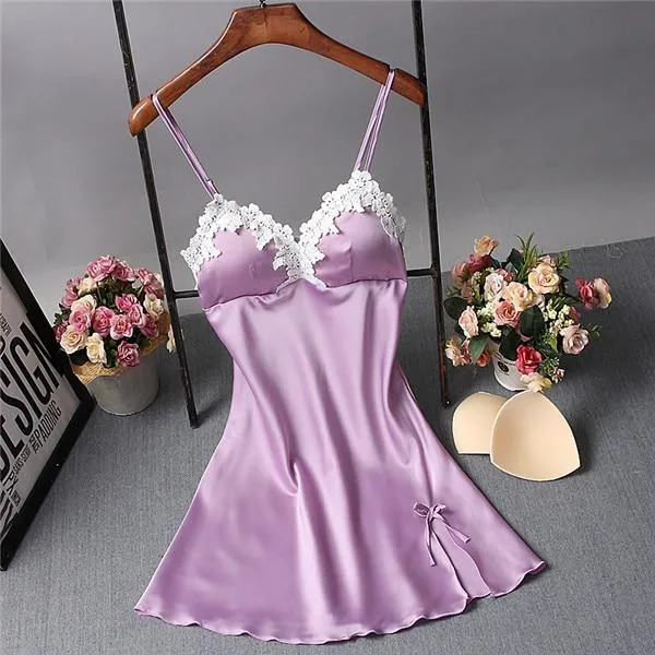 Brand New Chinese Women Robe Satin Nightgown Sexy Nightshirt Sleepwear Print Bath Gown Summer Casual Home Night Dress One Size