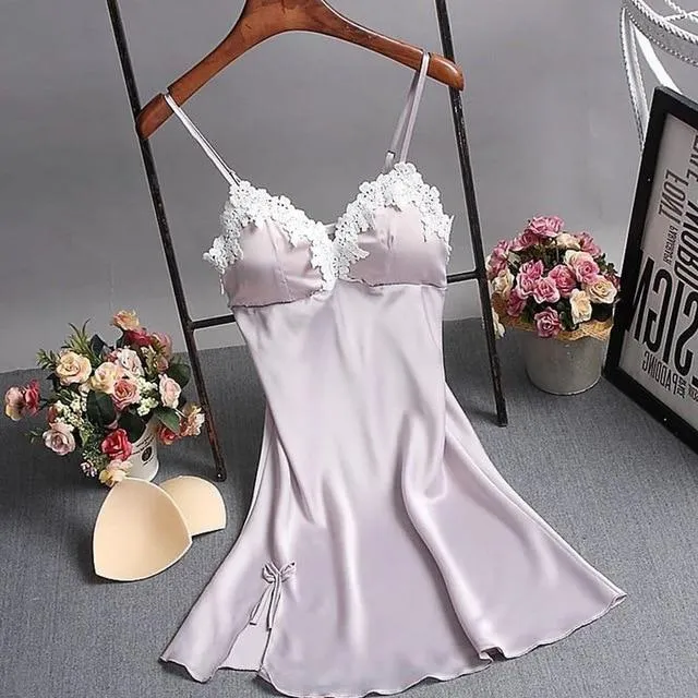 Brand New Chinese Women Robe Satin Nightgown Sexy Nightshirt Sleepwear Print Bath Gown Summer Casual Home Night Dress One Size