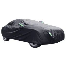 Car Cover All Black 190t Silver Coated Cloth Rainproof Sunscreen