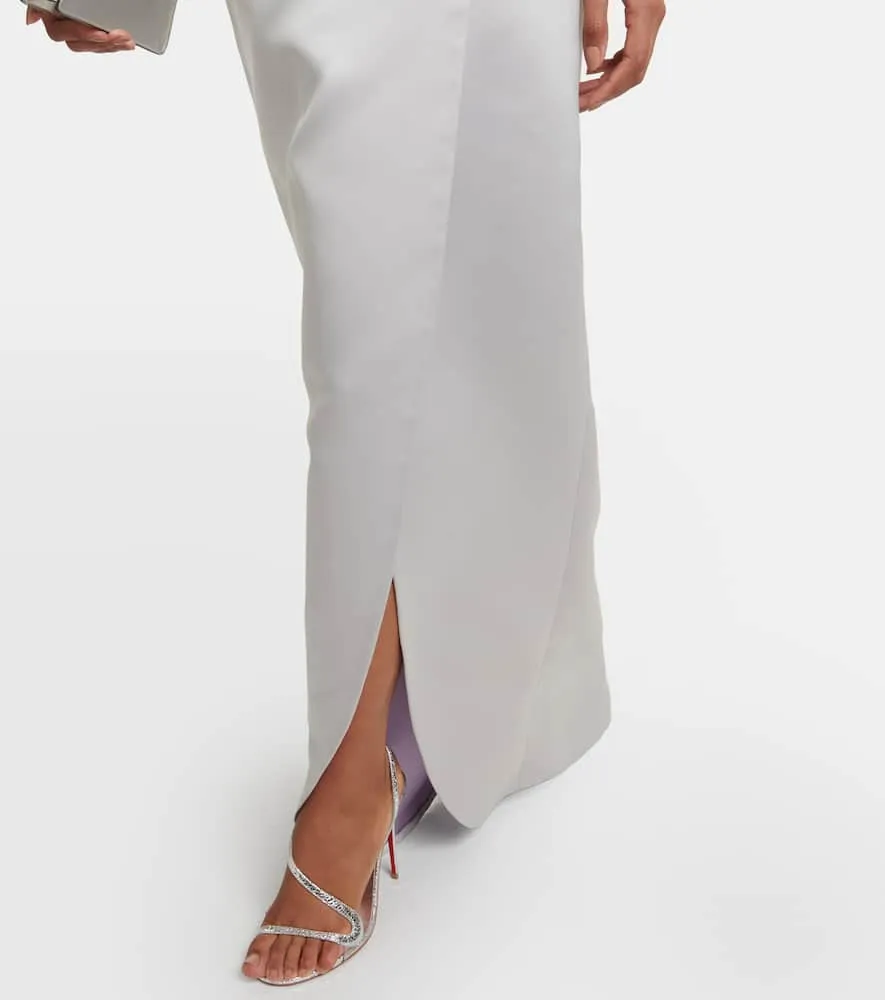 Carolina Herrera Off-shoulder draped satin gown