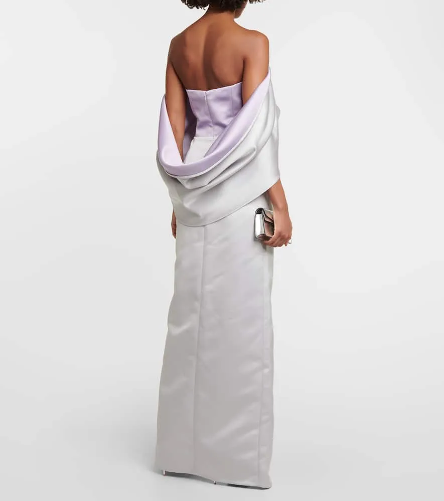 Carolina Herrera Off-shoulder draped satin gown