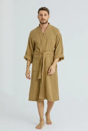 Cassia Men's Robes - Golden Beige