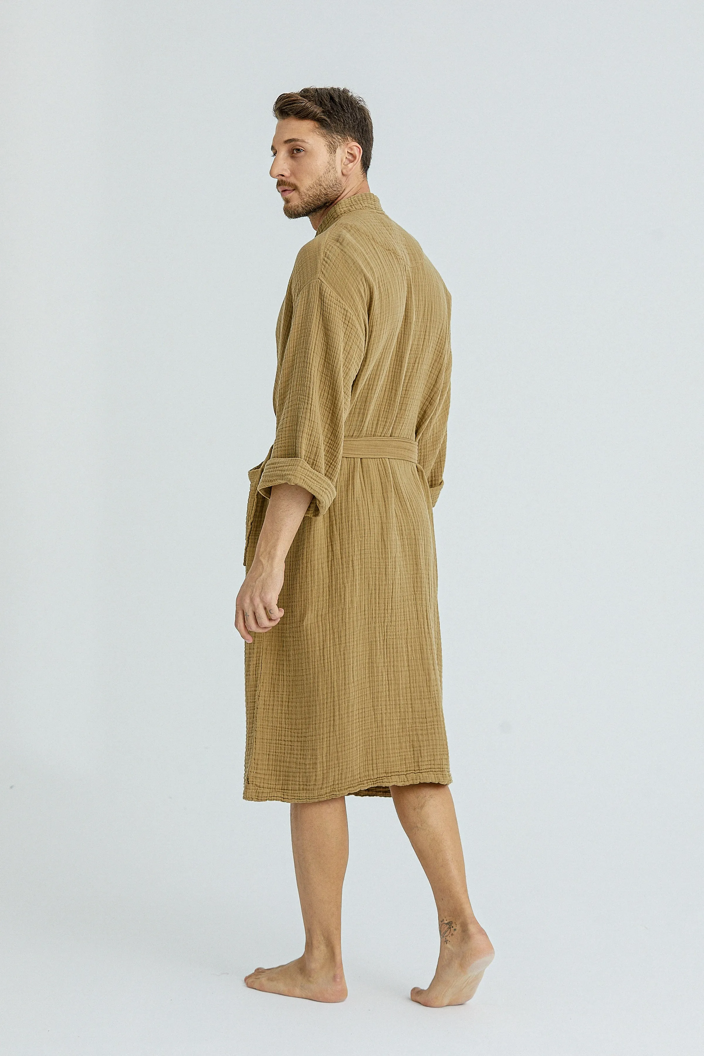Cassia Men's Robes - Golden Beige