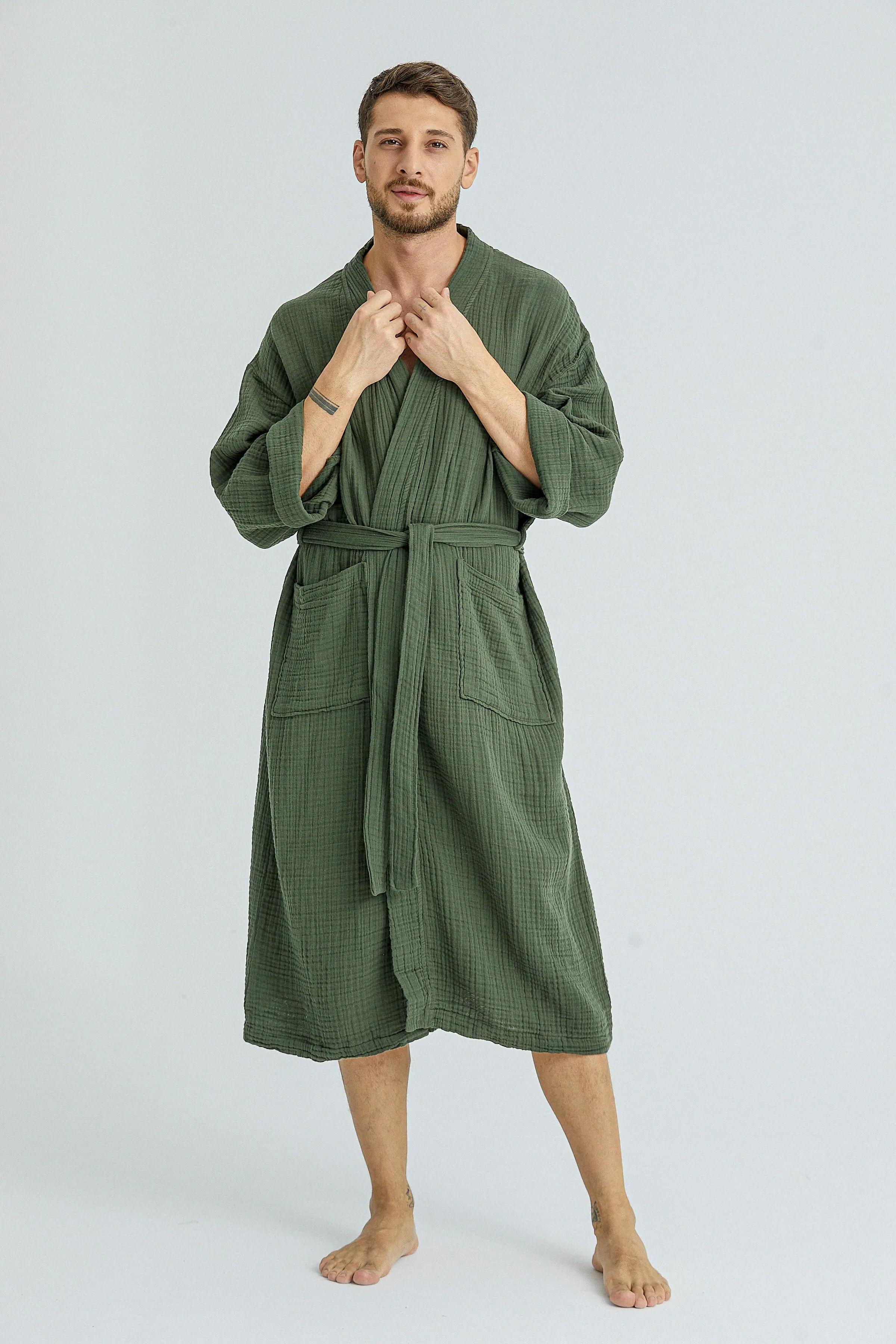 Cassia Men's Robes - Moss