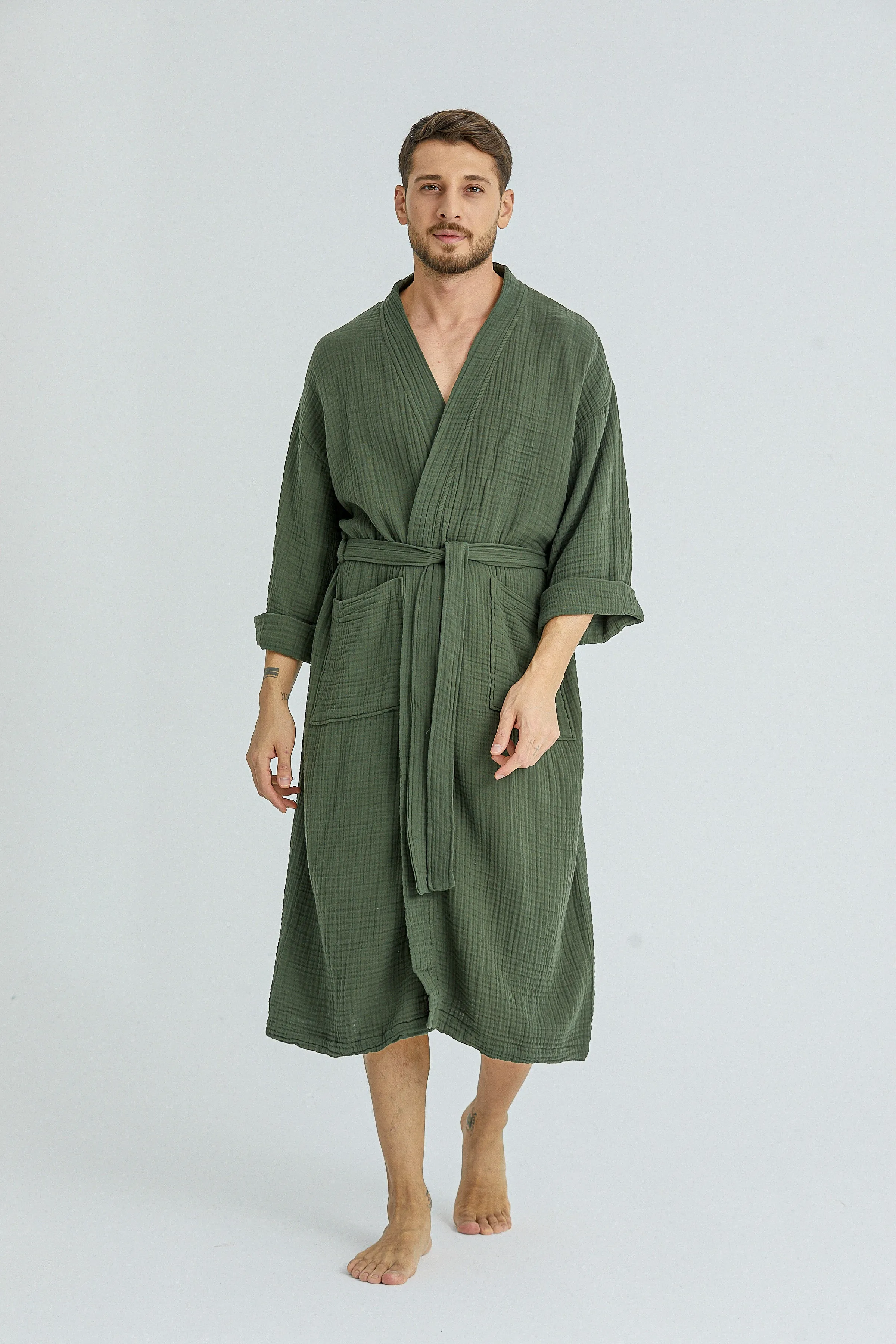 Cassia Men's Robes - Moss