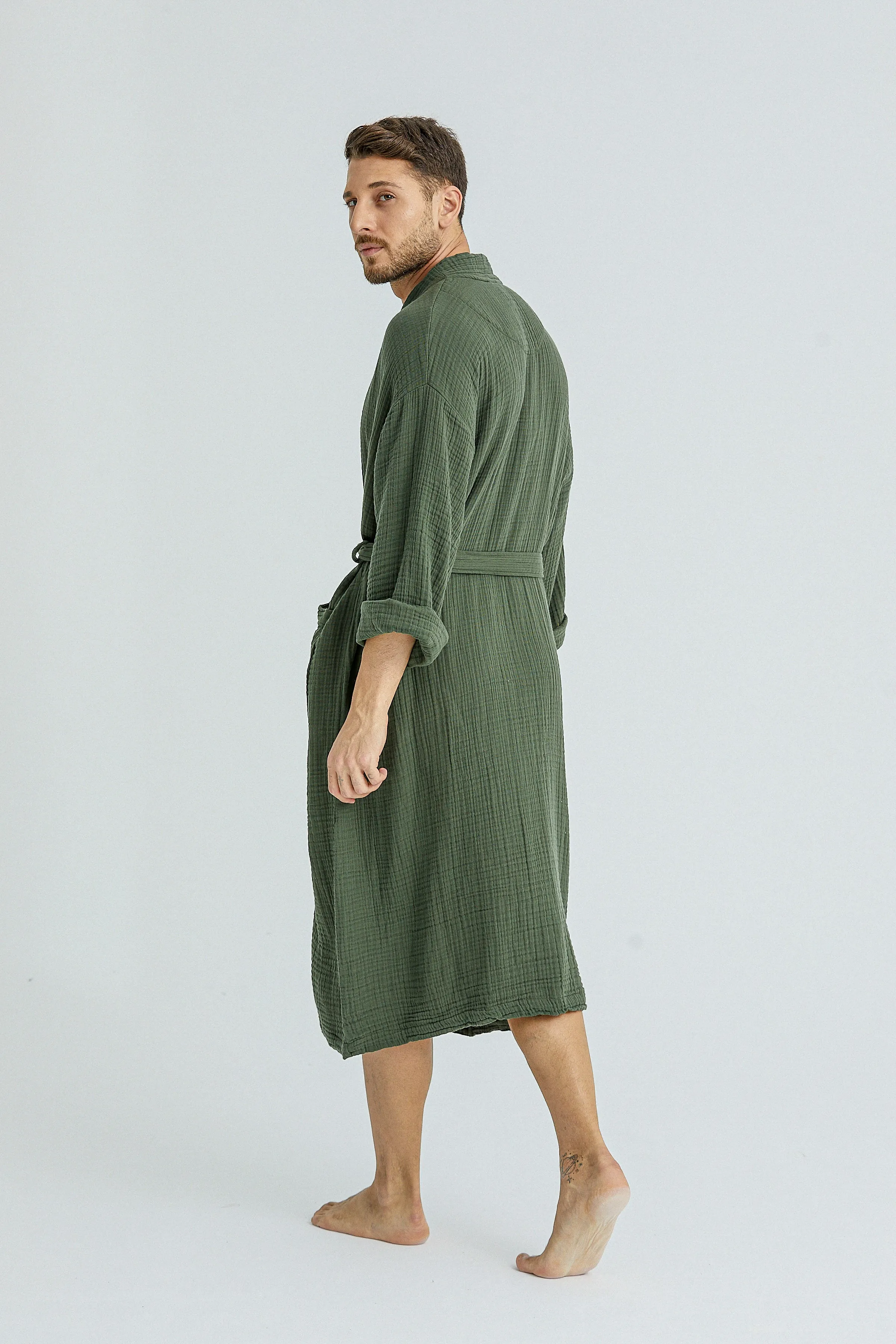 Cassia Men's Robes - Moss