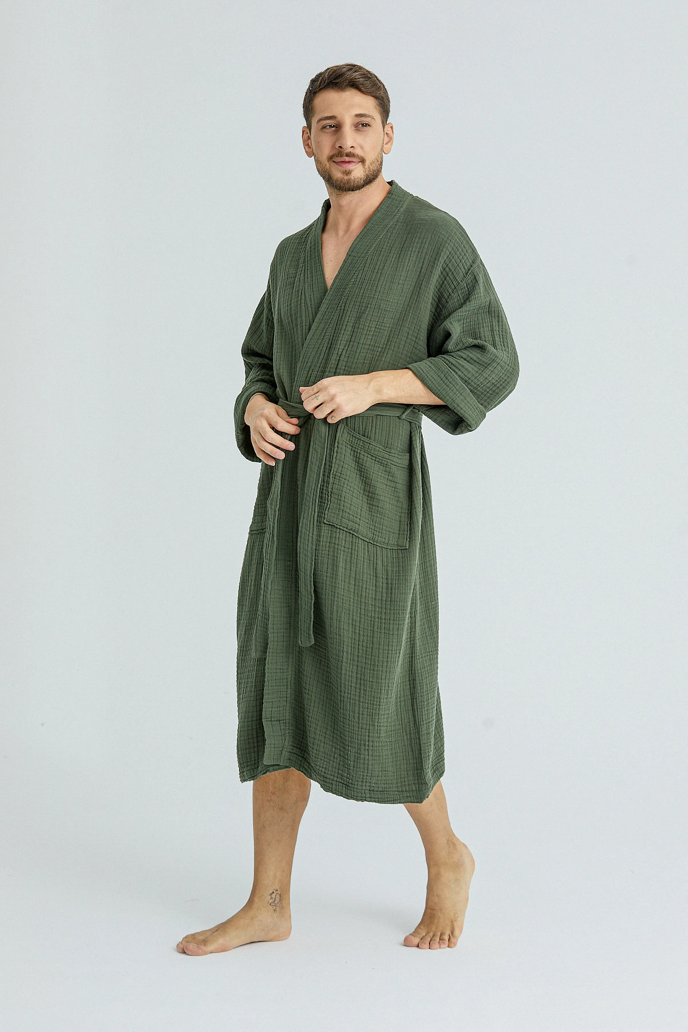 Cassia Men's Robes - Moss