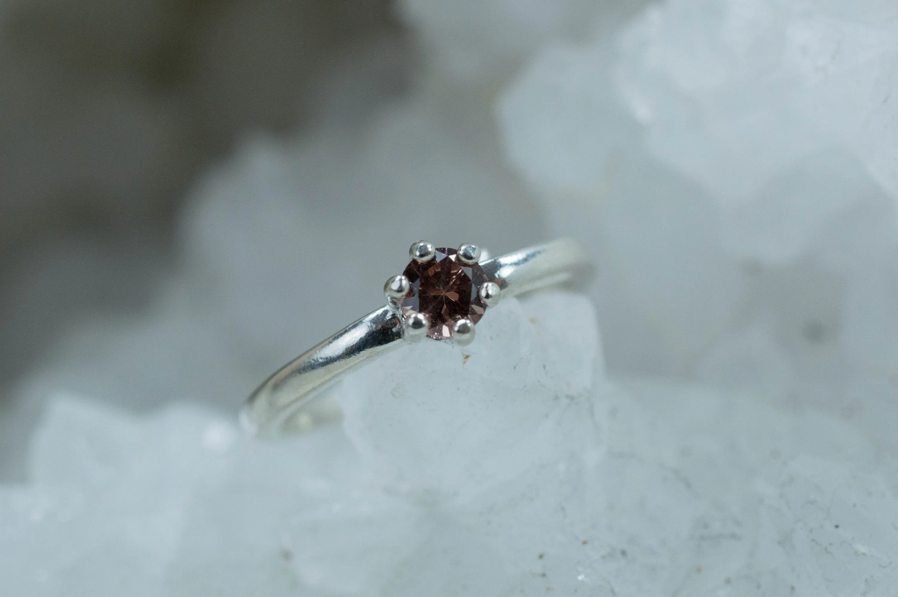 Champagne Garnet Ring, Genuine Untreated Tanzanian Garnet