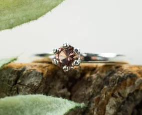 Champagne Garnet Ring, Genuine Untreated Tanzanian Garnet