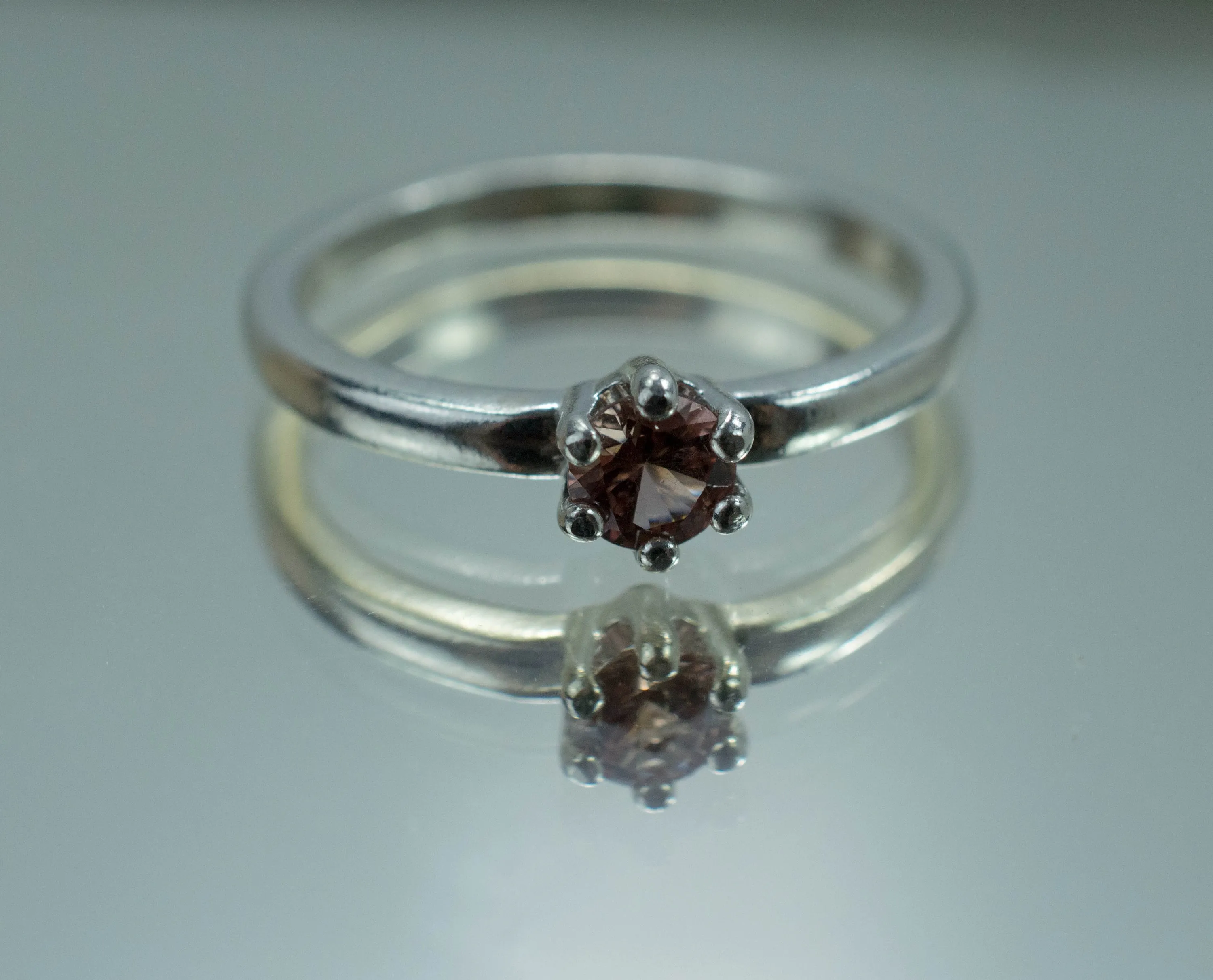 Champagne Garnet Ring, Genuine Untreated Tanzanian Garnet