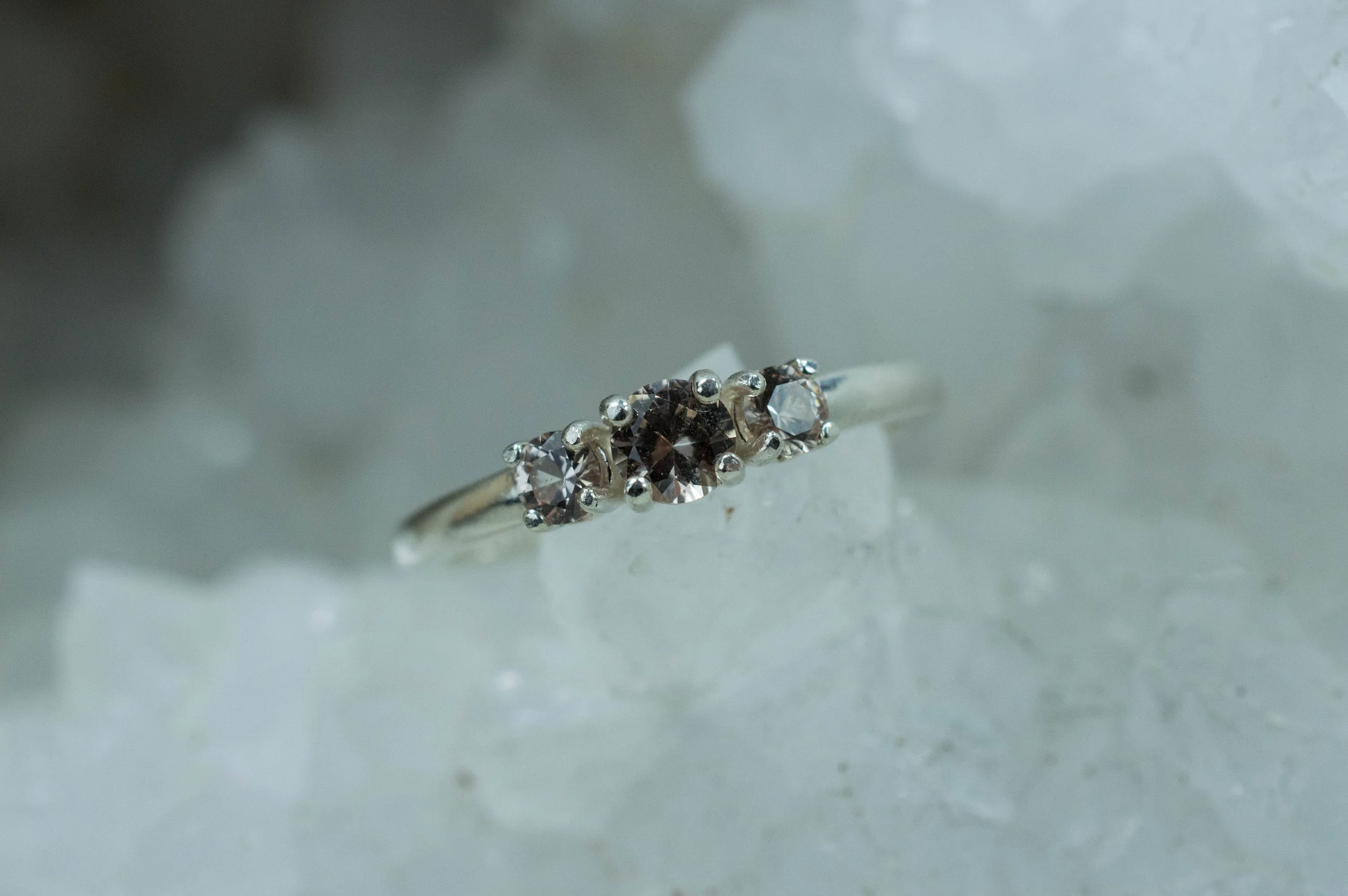 Champagne Garnet Ring, Genuine Untreated Tanzanian Garnets