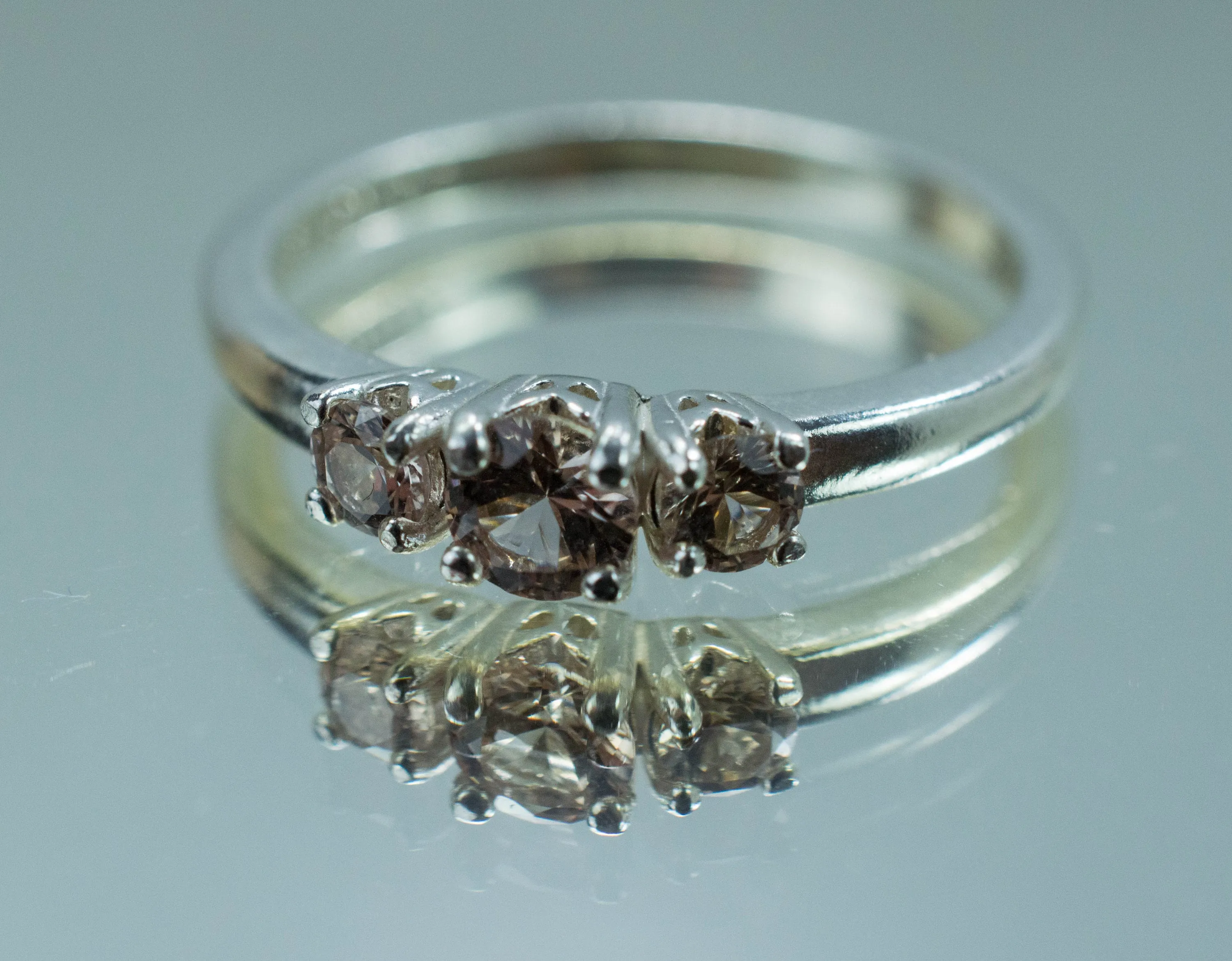 Champagne Garnet Ring, Genuine Untreated Tanzanian Garnets