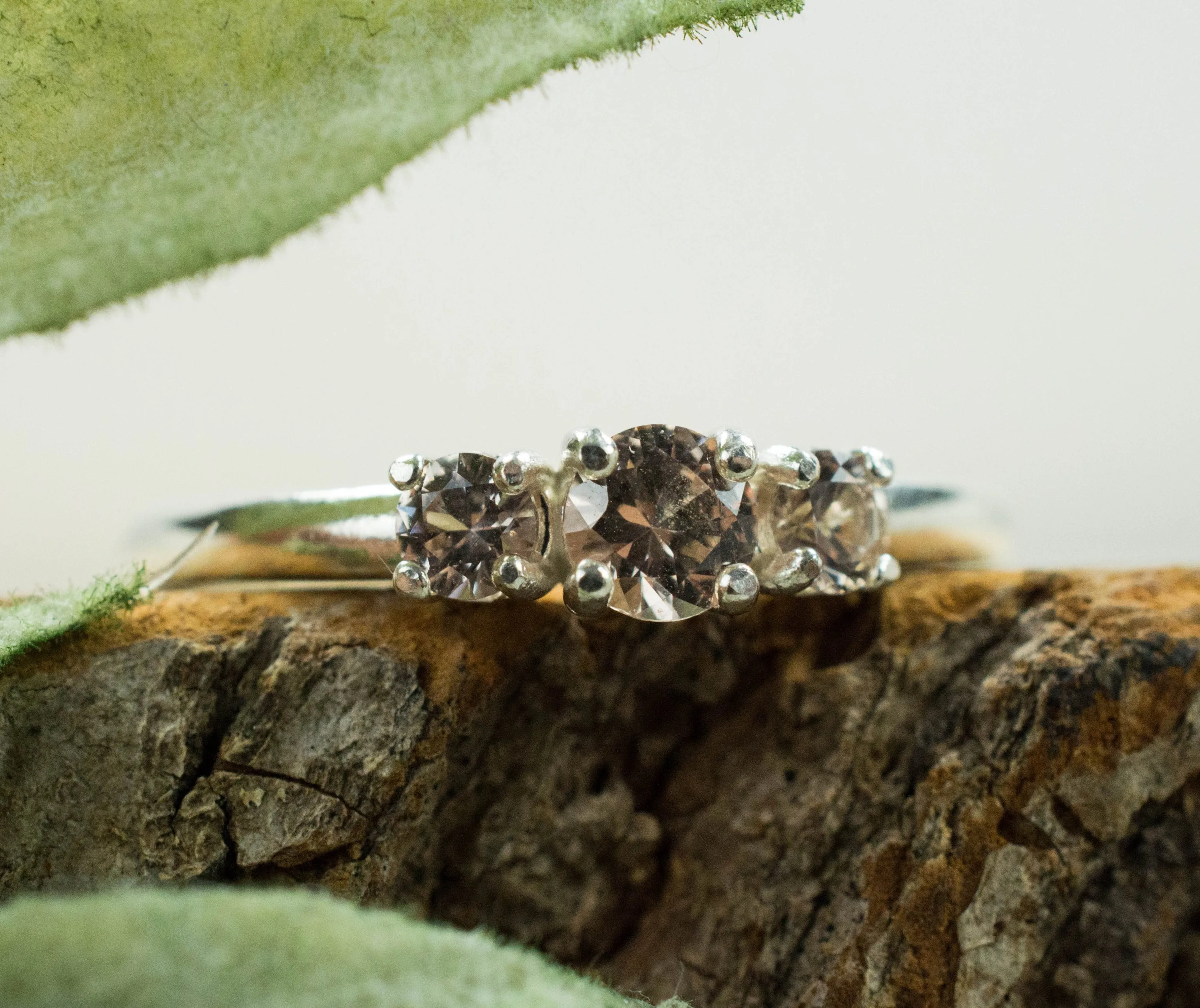 Champagne Garnet Ring, Genuine Untreated Tanzanian Garnets