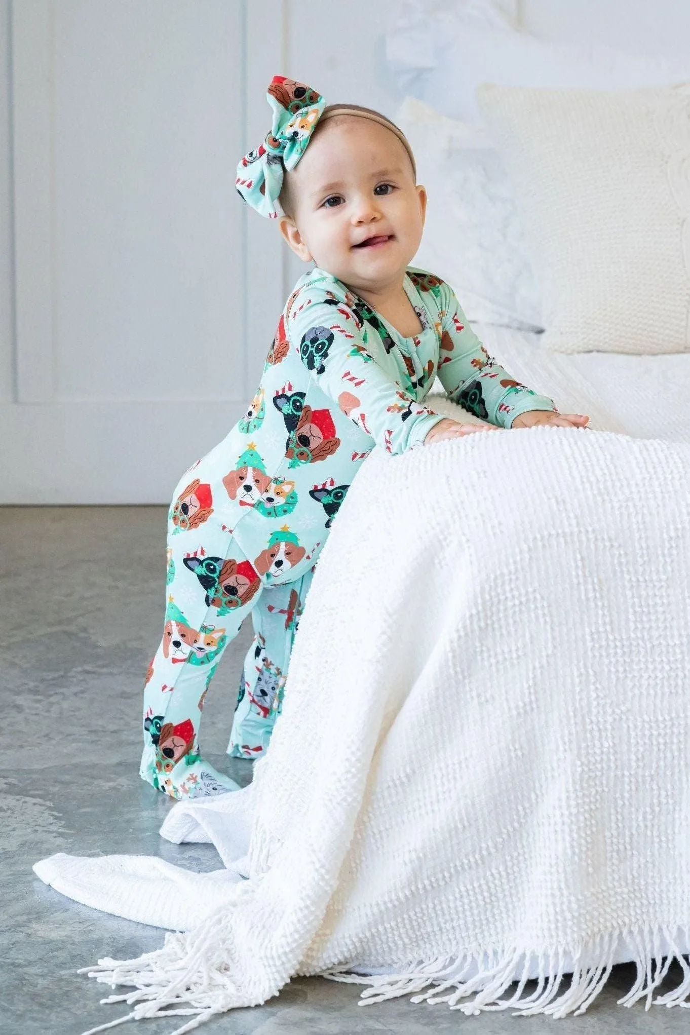 Christmas Dogs Zip-Up Bamboo Pajamas