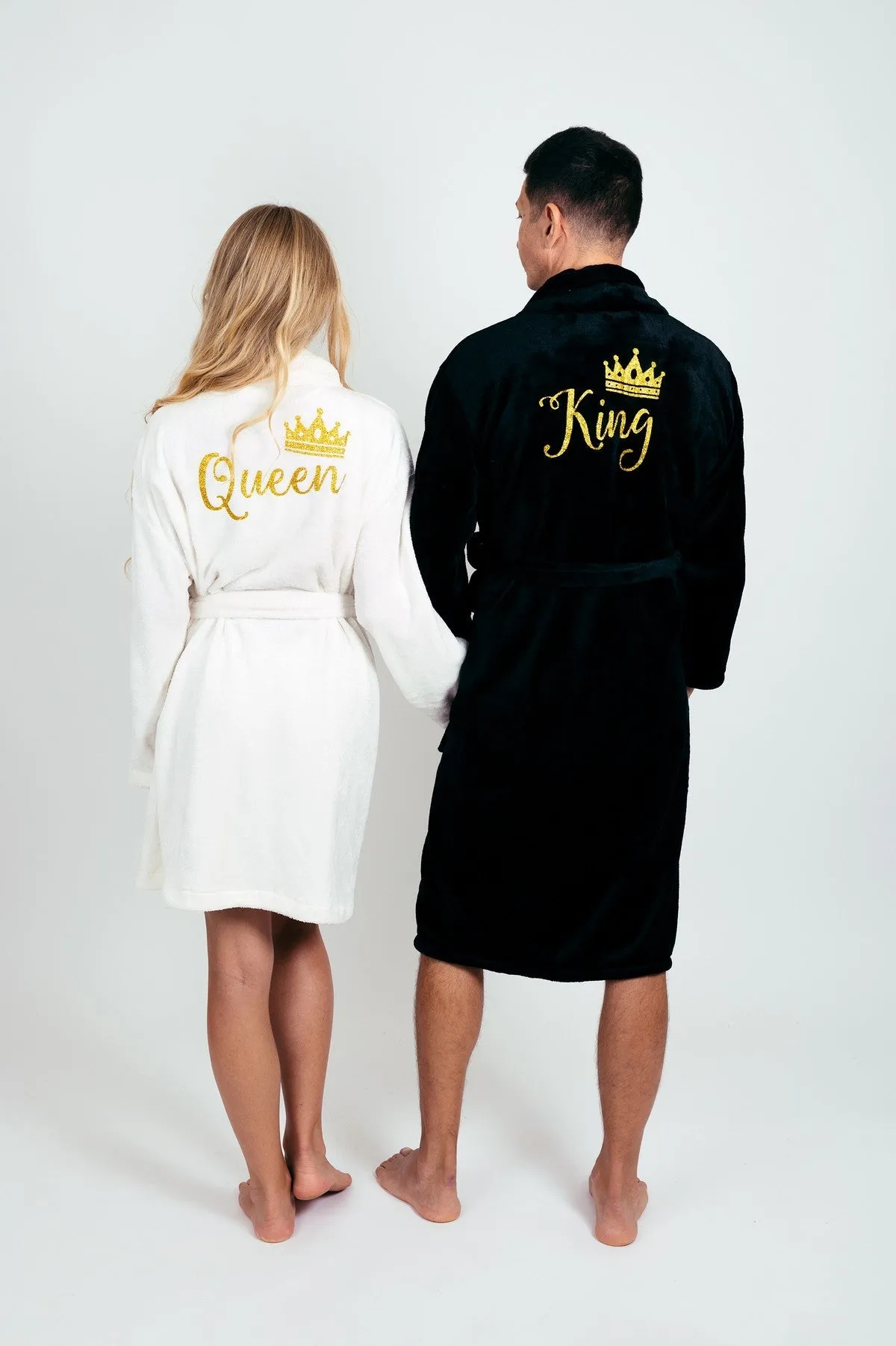 Custom Bathrobes for Couple Cozy Terry Bathrobes wife and husband - Glitter