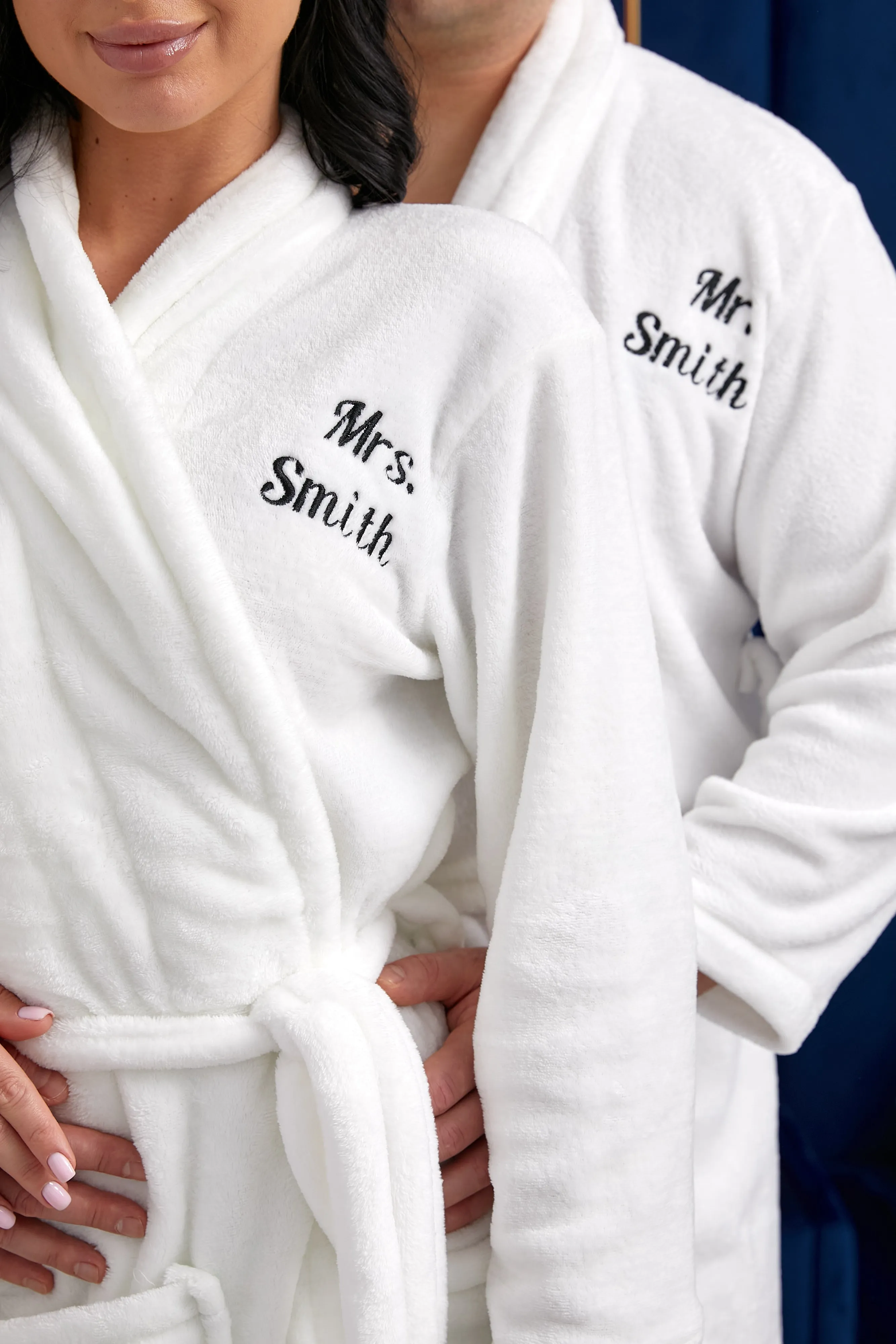 Custom Bathrobes for Couple Cozy Terry Bathrobes wife and husband - Glitter