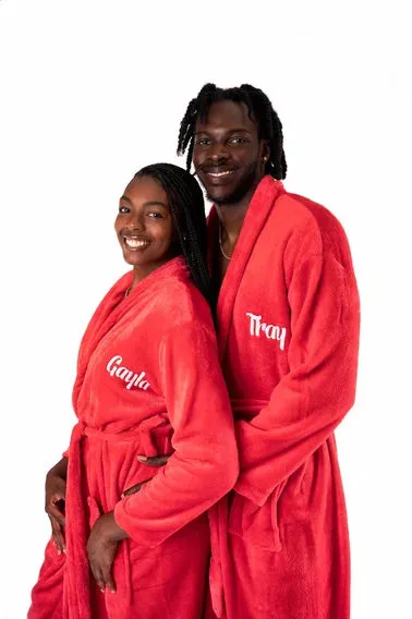 Custom Bathrobes for Couple Cozy Terry Bathrobes wife and husband - Glitter