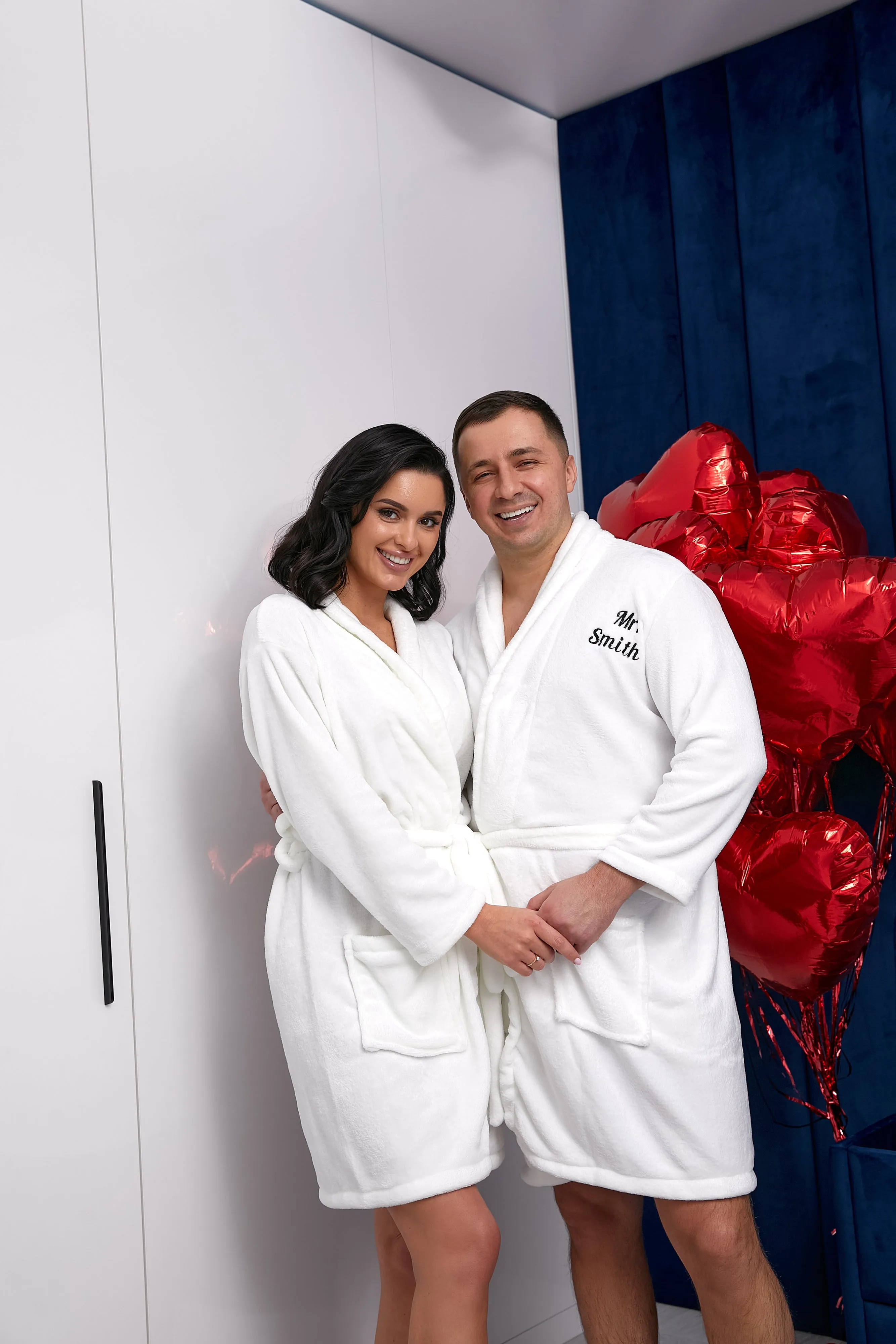 Custom Bathrobes for Couple Cozy Terry Bathrobes wife and husband - Glitter