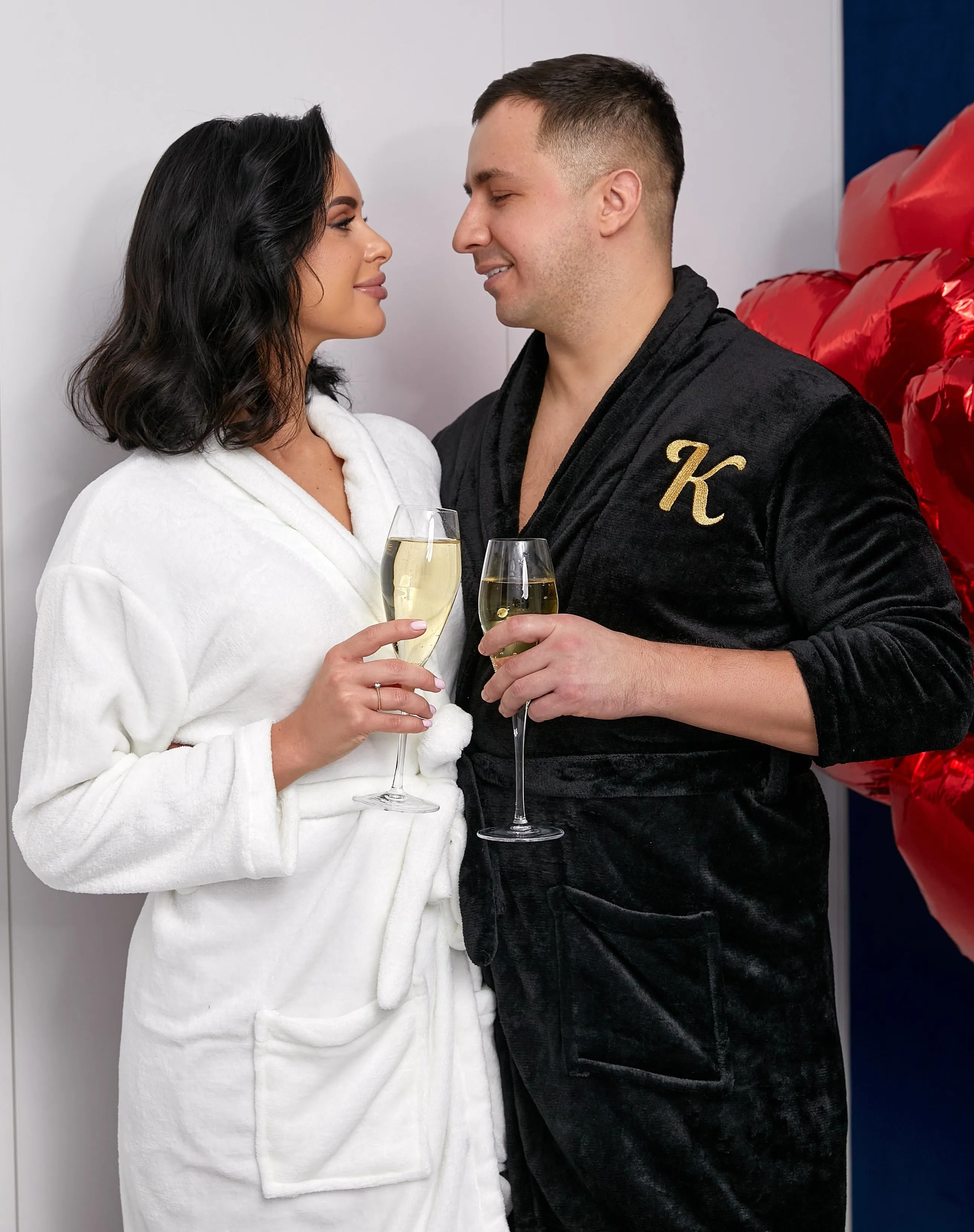 Custom Bathrobes for Couple Cozy Terry Bathrobes wife and husband - Glitter