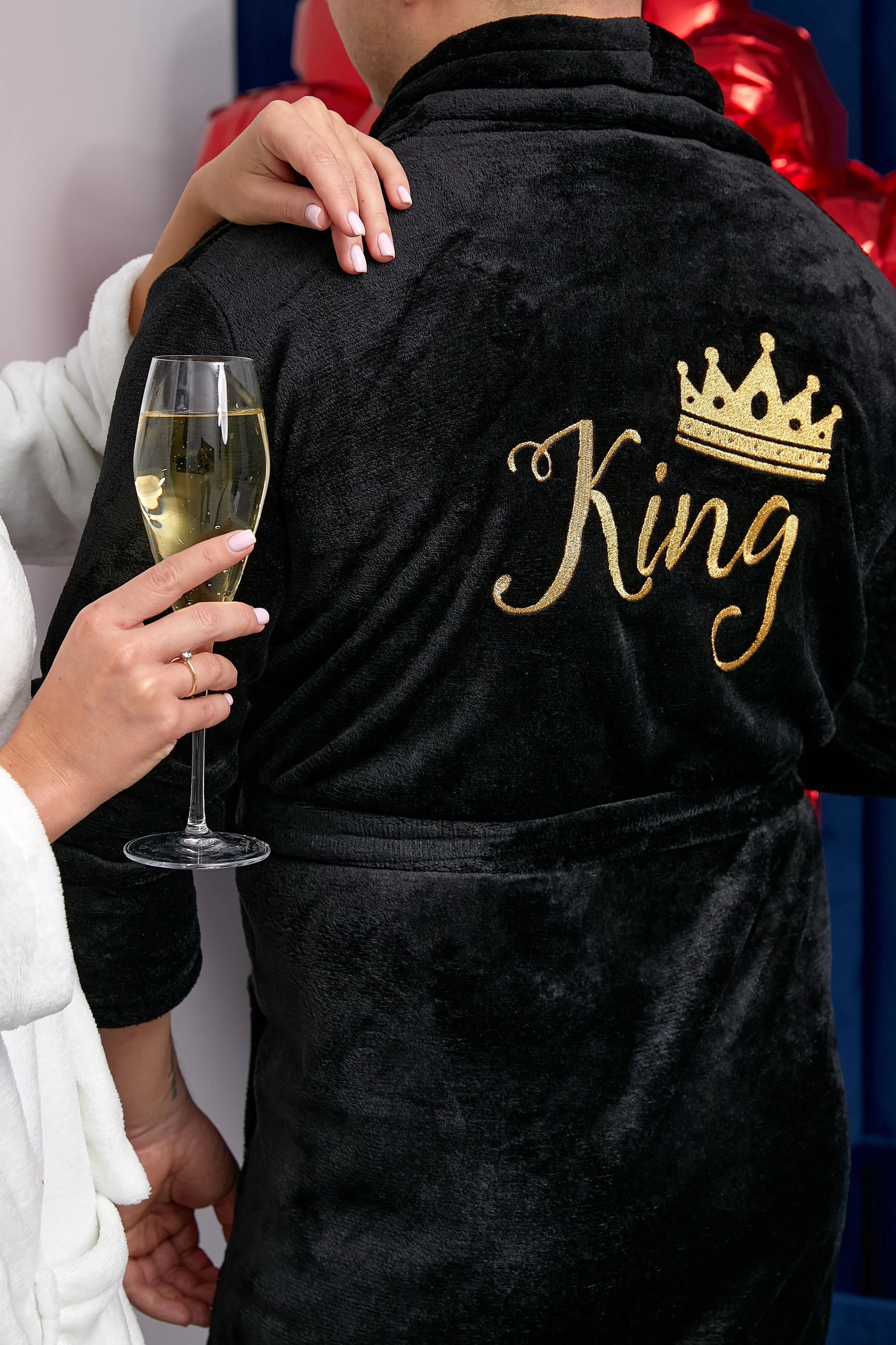 Custom Bathrobes for Couple Cozy Terry Bathrobes wife and husband - Glitter