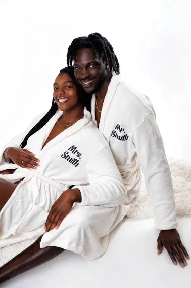 Custom Bathrobes for Couple Cozy Terry Bathrobes wife and husband - Glitter