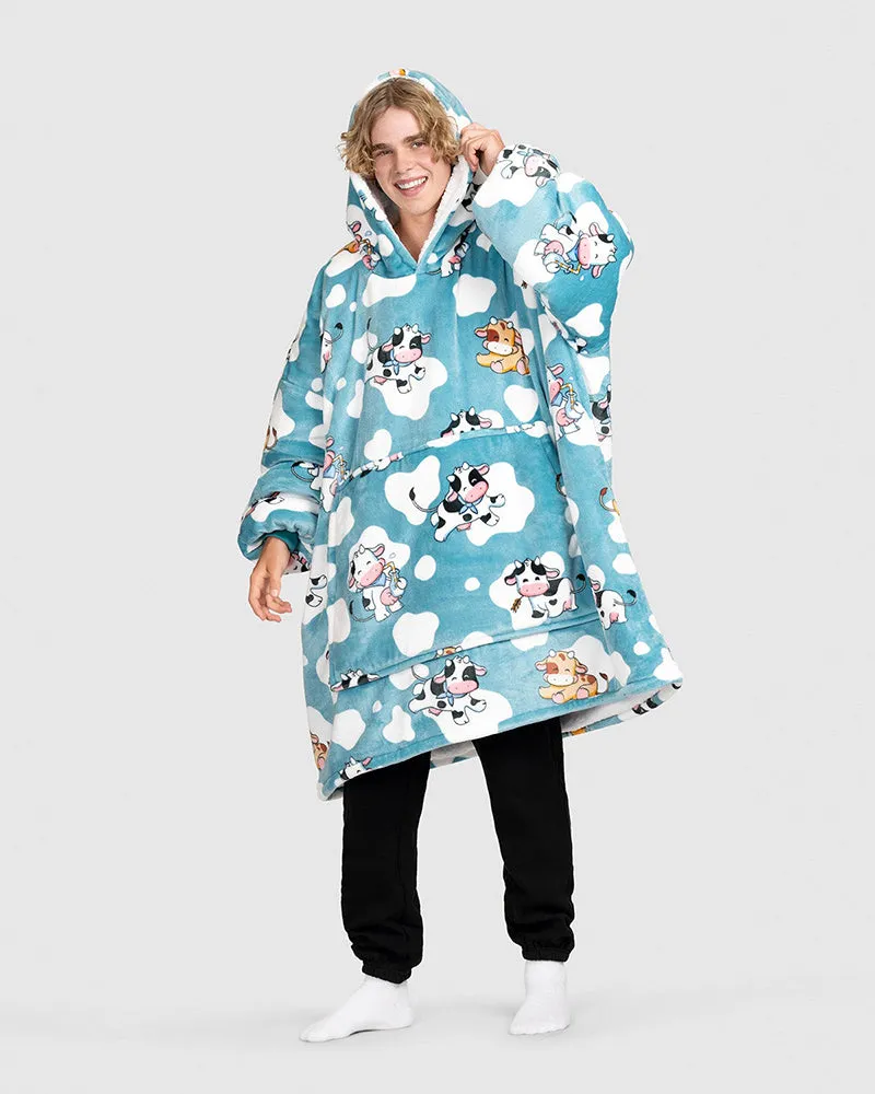 Cute Cow Loose Blanket Hoodie