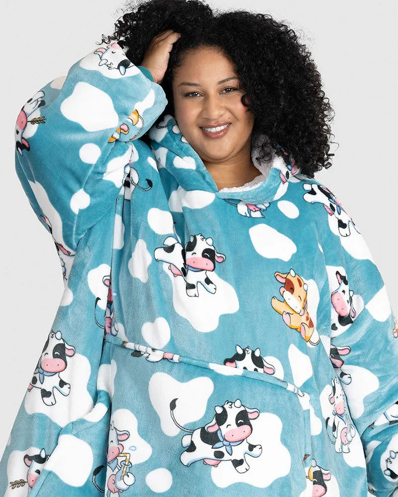 Cute Cow Loose Blanket Hoodie