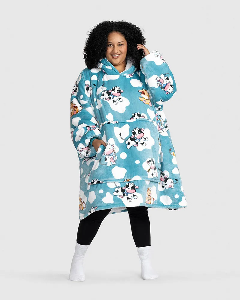 Cute Cow Loose Blanket Hoodie