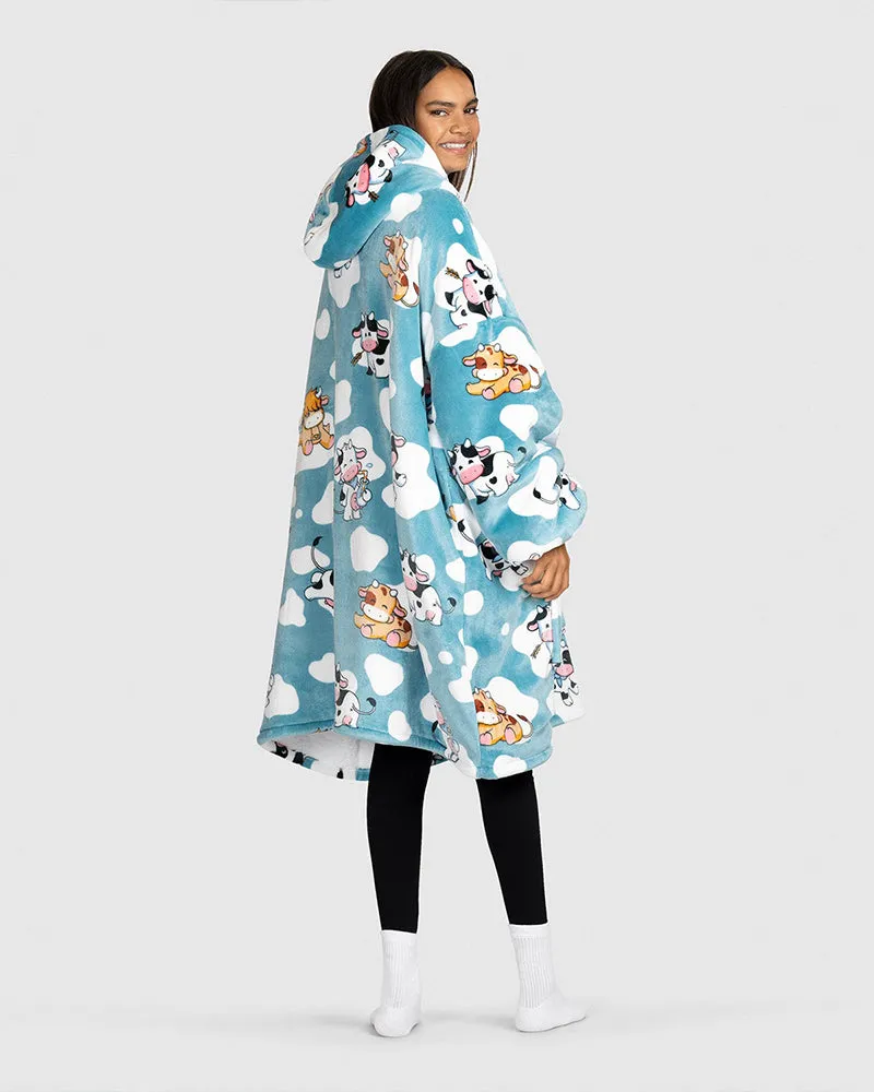 Cute Cow Loose Blanket Hoodie