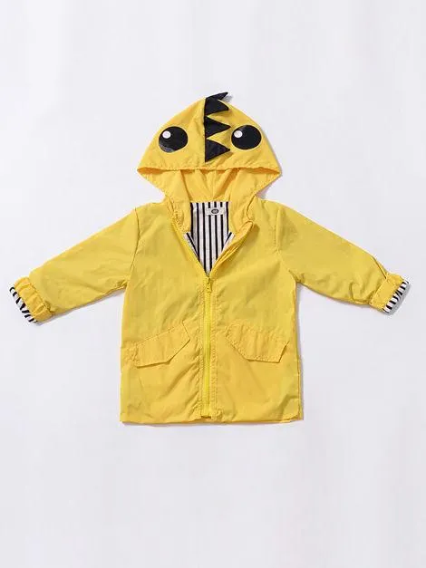 Cute Dinosaur Style Fall Outdoor Hooded Jacket