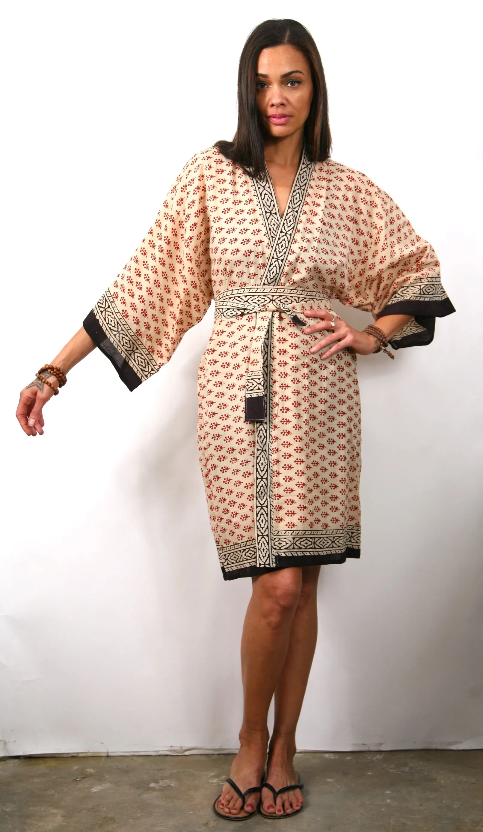 Doily - Short Kimono Cotton Robe