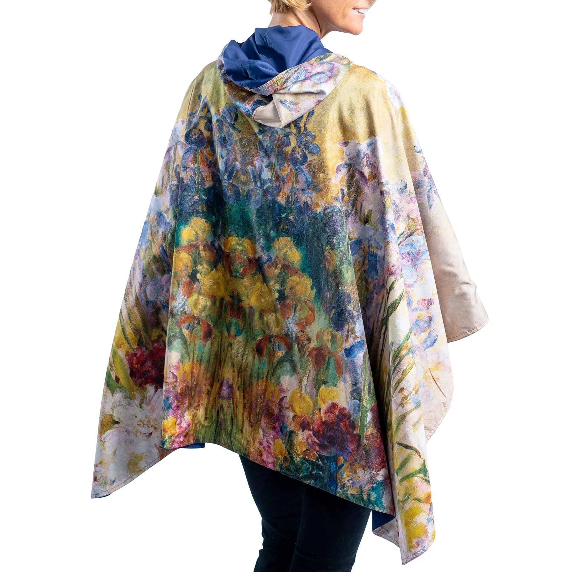 Fine Art RainCaper - Tiffany Peonies & Iris Travel Cape