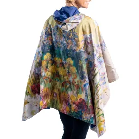 Fine Art RainCaper - Tiffany Peonies & Iris Travel Cape