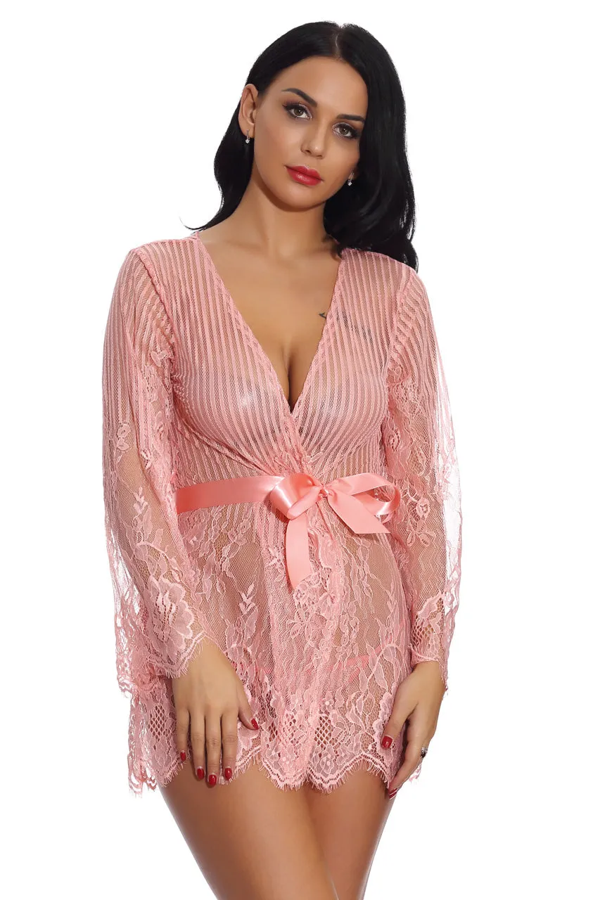 Floral and Stripes Robe