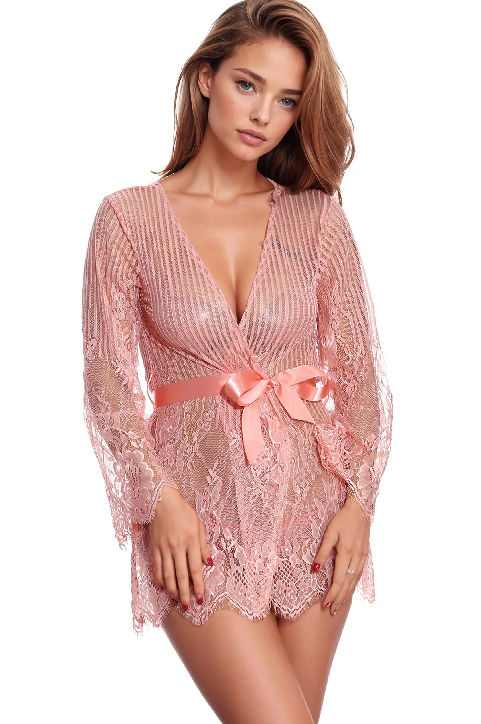 Floral and Stripes Robe