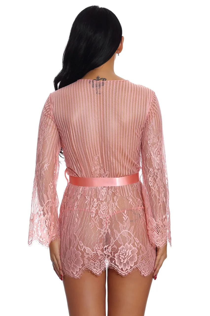 Floral and Stripes Robe