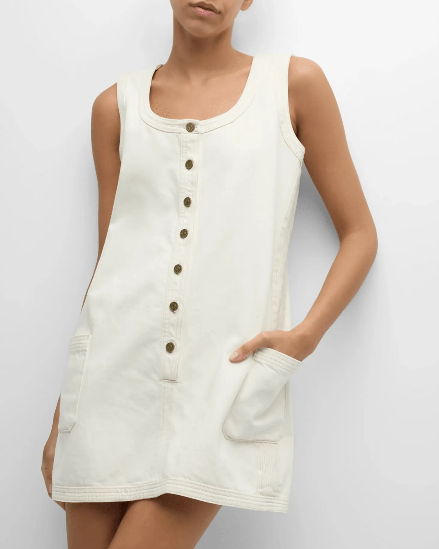 FRAME Trapunto Pocket Dress Au Natural Clean