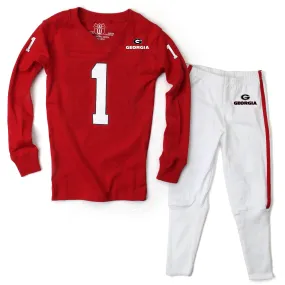 Georgia Bulldogs Kids LS Football Pajamas