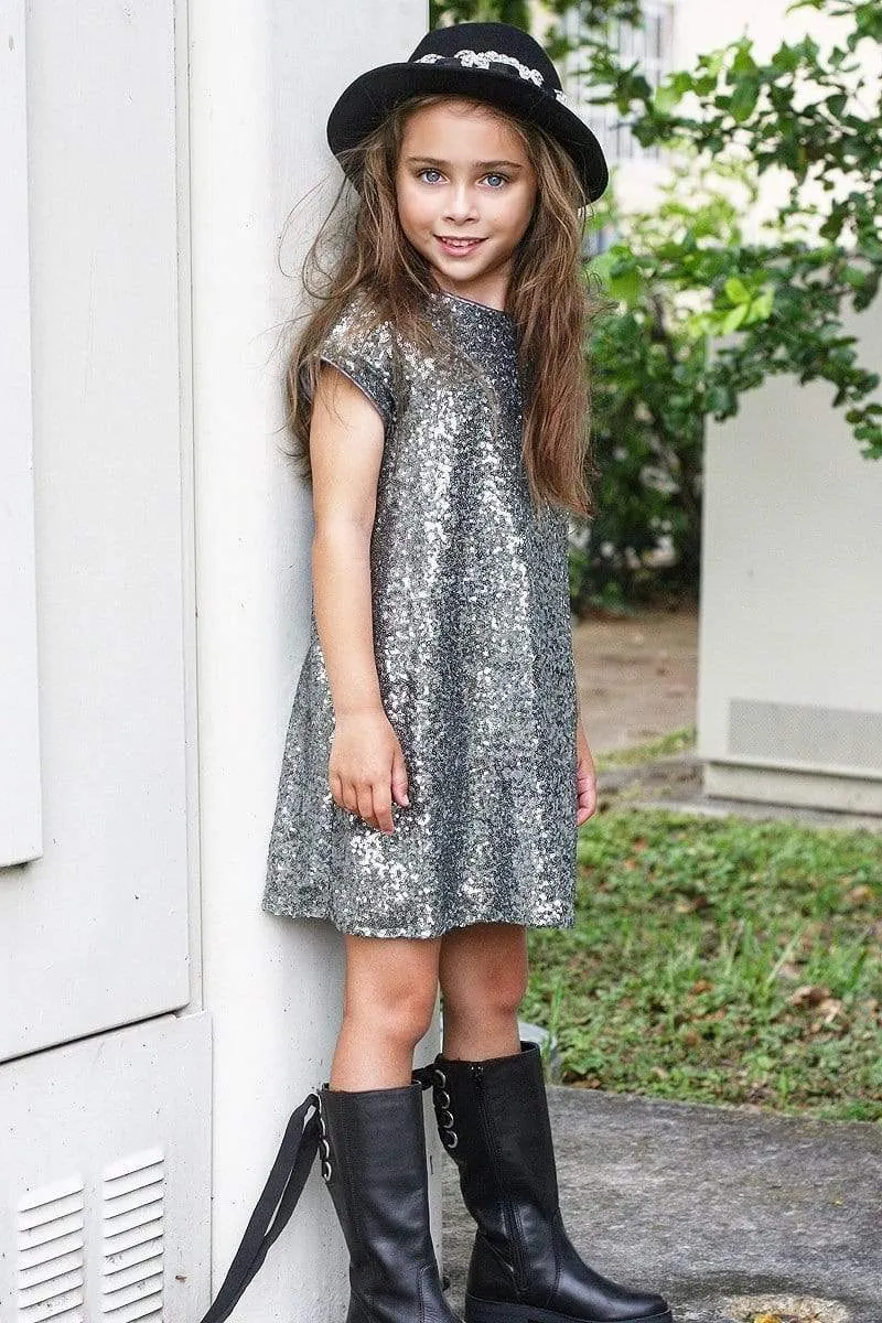 Glamorous Sequin Shift Dress Silver