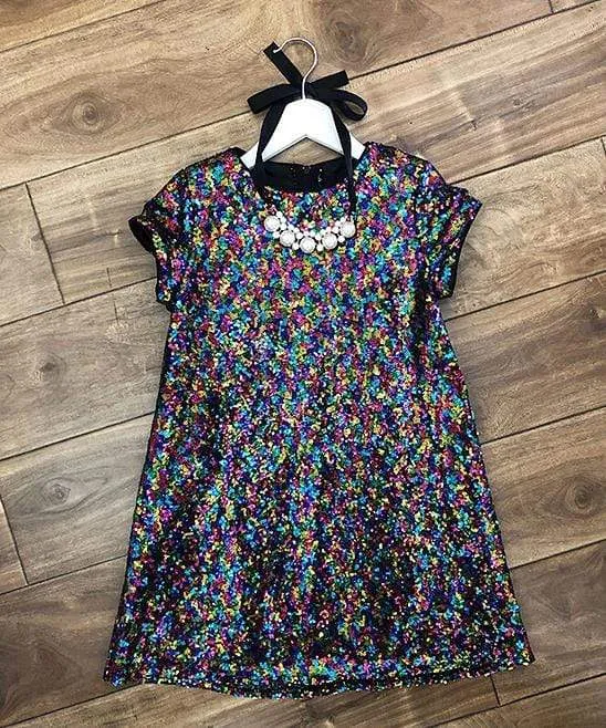 Glamorous Sequin Shift Dress Silver