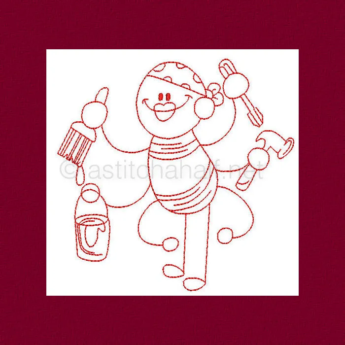 Handy Mandy Redwork Combo