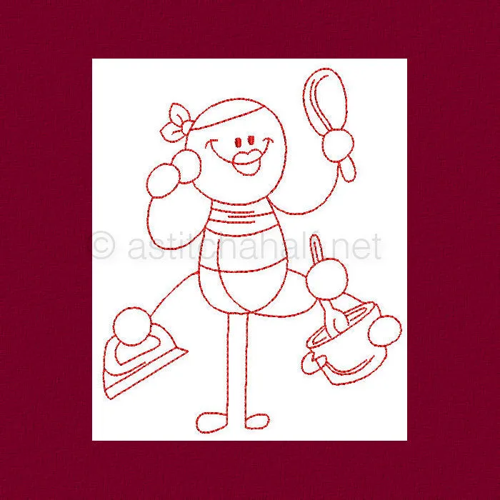 Handy Mandy Redwork Combo