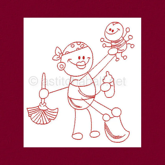 Handy Mandy Redwork Combo